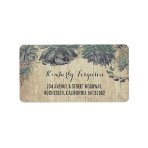 Succulents Rustic Vintage Wedding Label