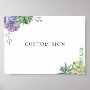 Succulents Sign with Custom Text