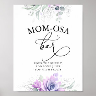 Succulents Silver Greenery Mum-osa Bar Sign