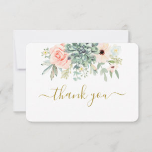 Succulents thank you card