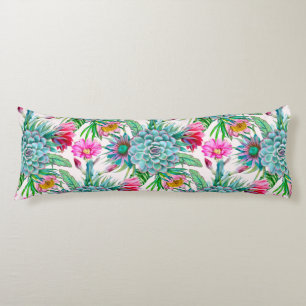 Succulents tropical garden body cushion