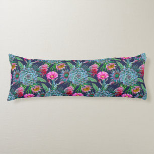 Succulents tropical garden body cushion