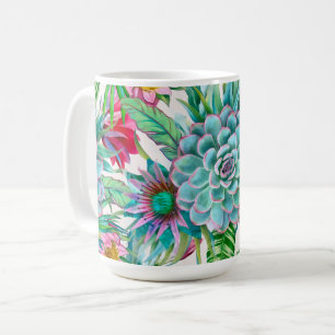 Succulents tropical garden coffee mug