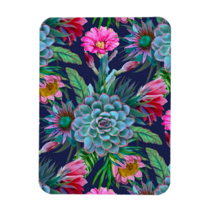 Succulents tropical garden magnet
