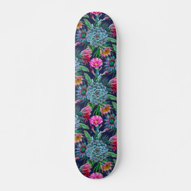 Succulents tropical garden skateboard (Front)