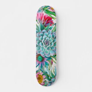 Succulents tropical garden skateboard