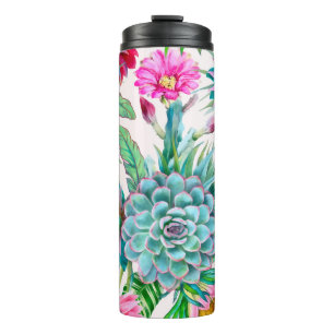 Succulents tropical garden thermal tumbler