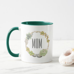 Succulents, Twigs and Stones   Mother's Day Mug