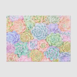 Succulents Watercolor Cute Colourful Pastel Tissue Paper