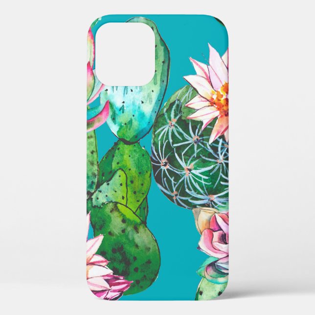 Succulents watercolor illustration pattern Case-Mate iPhone case (Back)