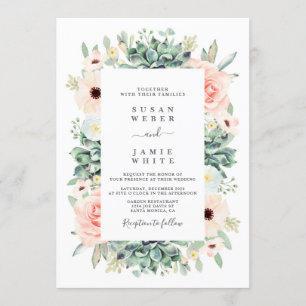 Succulents wedding Invitation