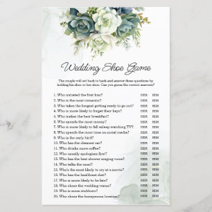 Succulents Wedding or Couples Shower Shoe Game