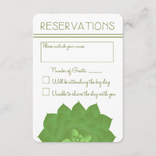 Succulents Wedding Reply Card