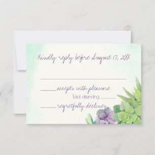 Succulents Wedding Watercolor RSVP