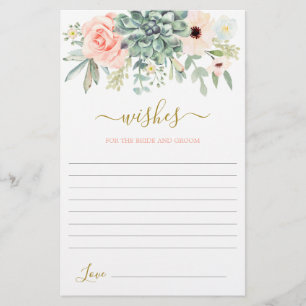 Succulents Wishes for the Bride card