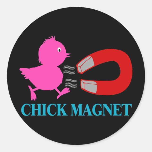 Such A Chick Magnet Classic Round Sticker (Front)