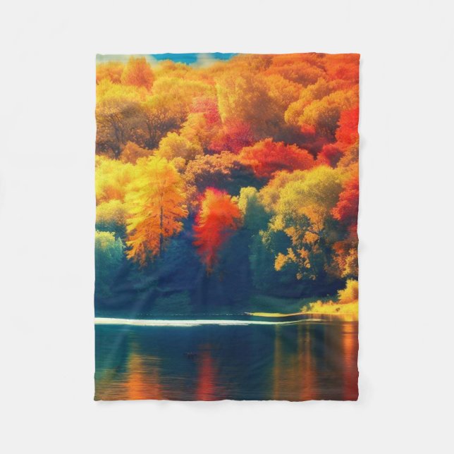 Such Beauty in the Autumn Leaves Fleece Blanket (Front)