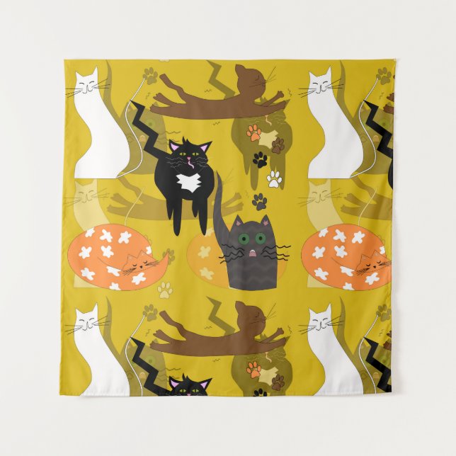 Such different cats. Tapestry (Front)