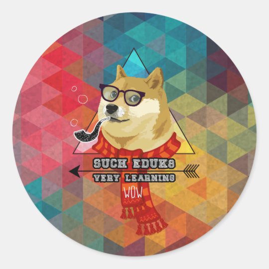 Such Doge Graduation Classic Round Sticker
