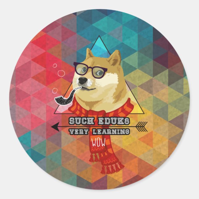 Such Doge Graduation Classic Round Sticker (Front)