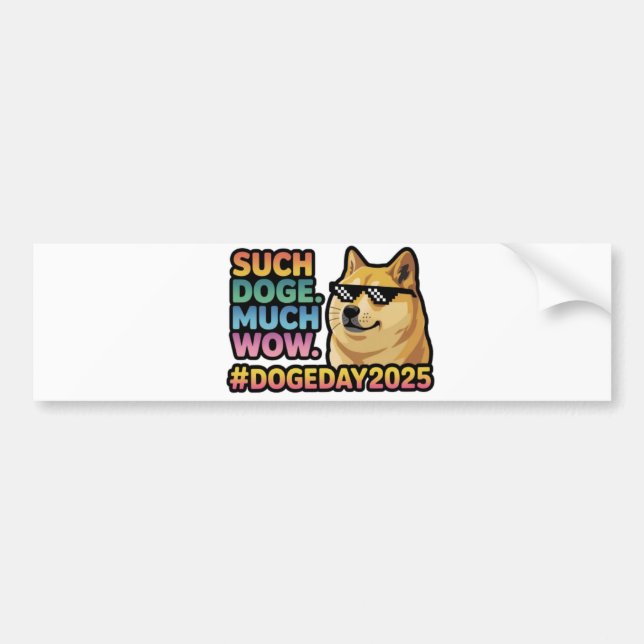Such Doge Much Wow Bumper Sticker–Funny Doge Meme  Bumper Sticker (Front)