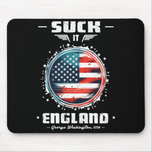 Suck England Funny 4th Of July Founding Father Mouse Mat