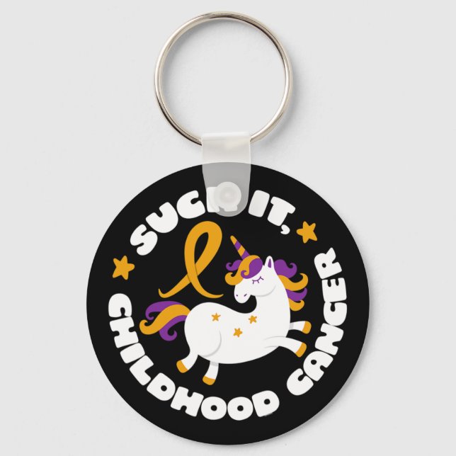 Suck It Childhood Cancer Key Ring (Front)