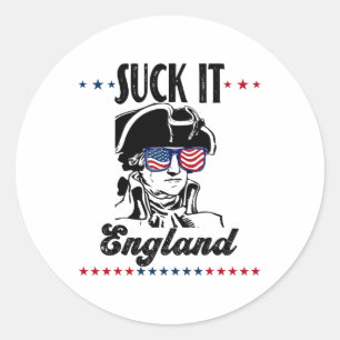 Suck It England Funny 4th Of July - George Washing Classic Round Sticker