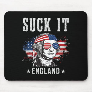 Suck It England Funny 4th Of July - George Washing Mouse Mat