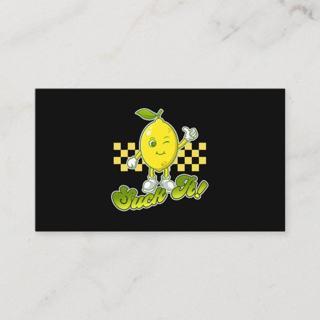 Suck It Green Lime Lemon Love Funny Mexican Party  Business Card (Front)