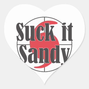 Suck it Sandy Hurricane Design Heart Sticker