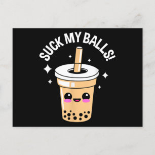 Suck My Balls Boba Postcard