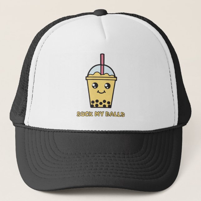 Suck My Balls (Bubble Tea) Trucker Hat (Front)