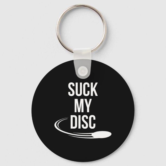 Suck My Firm Disc Funny Disc Golf Frat Bro  Key Ring (Front)