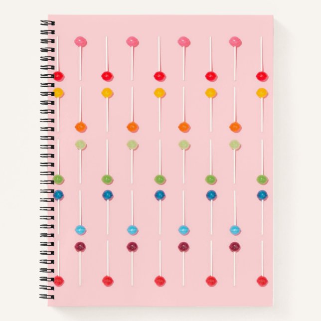 Suckers Lollypop Candy Rainbow Notebook (Front)