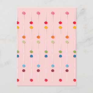 Suckers Lollypop Candy Rainbow Postcard