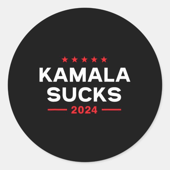 Sucks 2024 Anti Kamala Harris  Classic Round Sticker (Front)