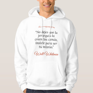 Sudadera blanca encapuchada unisex frases poéticas hoodie