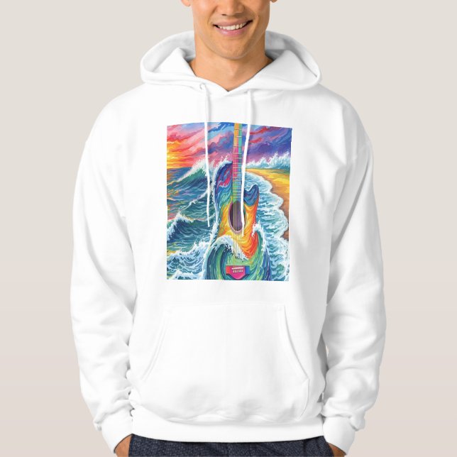 Sudadera guitarra en la playa  hoodie (Front)
