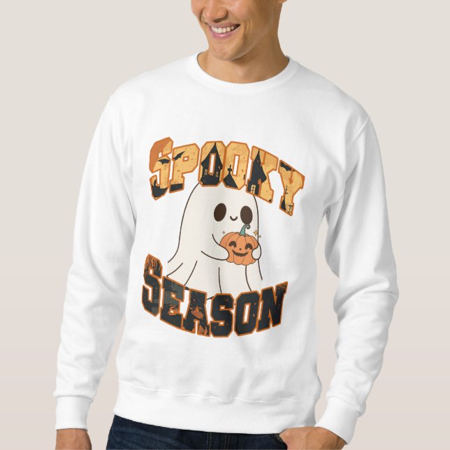 Sudadera Spooky Season Gantasma Cute Retro Sweatshirt (Front)