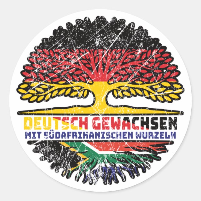 Südafrika Südafrikanisch Deutschland Baum Classic Round Sticker (Front)