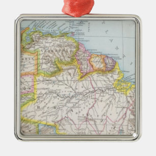 Sudamerika nordliches Blatt - South America Map Metal Tree Decoration