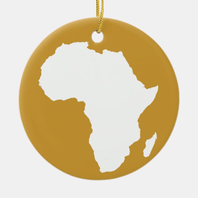 Sudan Brown Audacious Africa Ceramic Tree Decoration (Front)