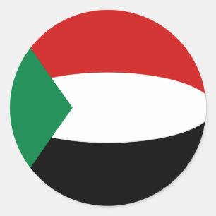 Sudan Fisheye Flag Sticker