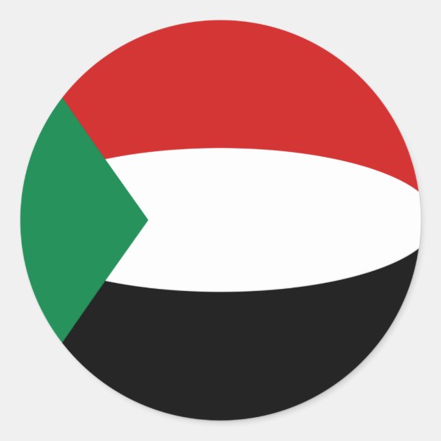 Sudan Fisheye Flag Sticker (Front)