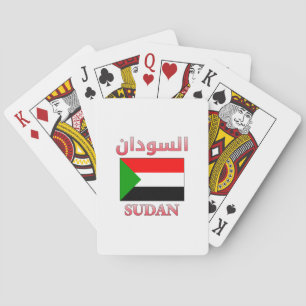 Sudan Flag السودان Arabic & English WordArt Playing Cards
