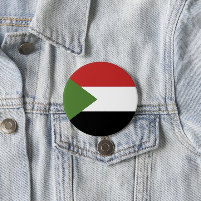 Sudan flag 7.5 cm round badge (In Situ)