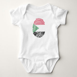 Sudan Flag Fingerprint Baby Bodysuit