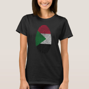 Sudan Flag Fingerprint It is in my DNA Gift for Su T-Shirt