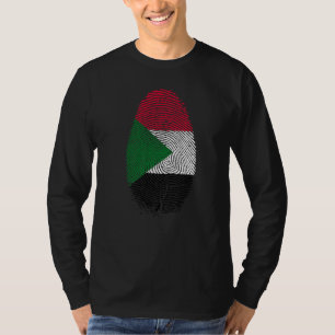 Sudan Flag Fingerprint It is in my DNA Gift for Su T-Shirt